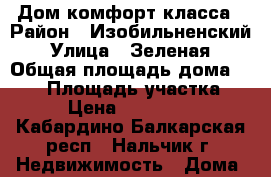 Дом комфорт-класса › Район ­ Изобильненский › Улица ­ Зеленая › Общая площадь дома ­ 200 › Площадь участка ­ 15 › Цена ­ 6 000 000 - Кабардино-Балкарская респ., Нальчик г. Недвижимость » Дома, коттеджи, дачи продажа   . Кабардино-Балкарская респ.